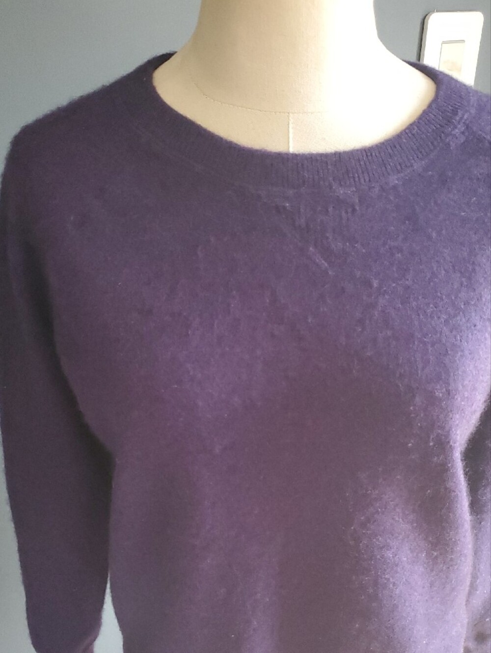 Kinross Purple 100% Cashmere Crewneck Sweater Suze XS - Picture 3 of 15